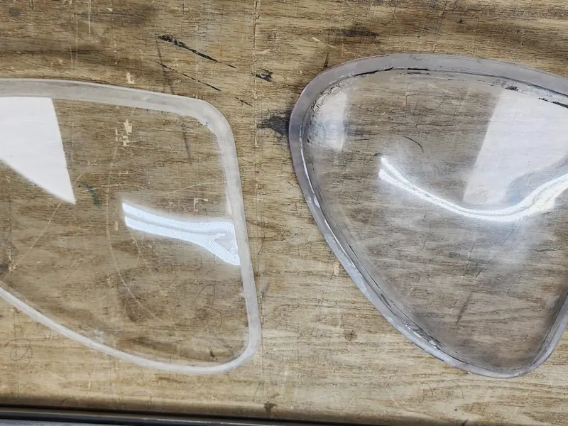 Two heat-formed clear acrylic lenses